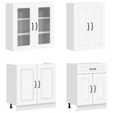 vidaXL Keukenblok KALMAR 8 pcs Wit Bewerkt hout