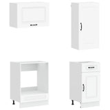 vidaXL Keukenblok KALMAR 8 pcs Wit Bewerkt hout