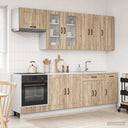 vidaXL Keukenblok KALMAR 8 pcs Wit Bewerkt hout
