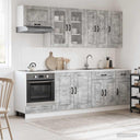 vidaXL Keukenblok KALMAR 8 pcs Wit Bewerkt hout