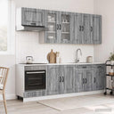 vidaXL Keukenblok KALMAR 8 pcs Wit Bewerkt hout