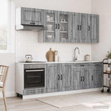 vidaXL Keukenblok KALMAR 8 pcs Wit Bewerkt hout