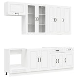 vidaXL Keukenblok KALMAR 8 pcs Wit Bewerkt hout