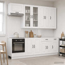 vidaXL Keukenblok KALMAR 8 pcs Wit Bewerkt hout