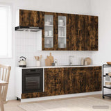 vidaXL Keukenblok KALMAR 8 pcs Wit Bewerkt hout