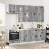 vidaXL Keukenblok KALMAR 8 pcs Wit Bewerkt hout