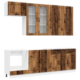 vidaXL Keukenblok KALMAR 8 pcs Wit Bewerkt hout