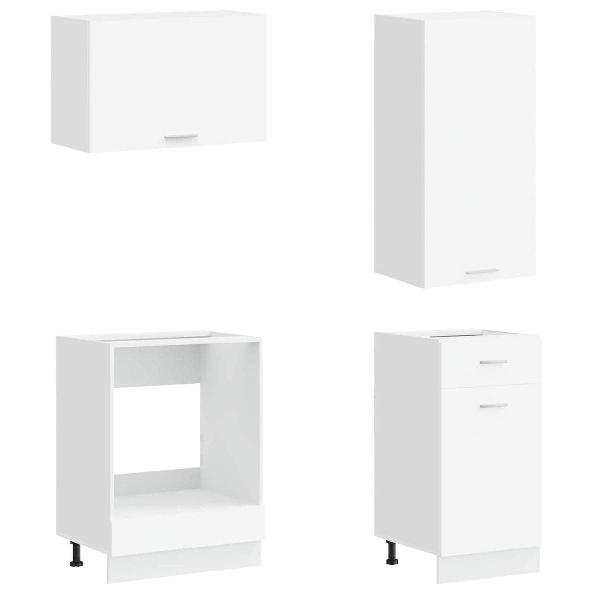 vidaXL Keukenblok LYON 8 pcs Wit Bewerkt hout