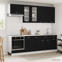 vidaXL Keukenblok LYON 8 pcs Wit Bewerkt hout
