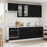 vidaXL Keukenblok LYON 8 pcs Wit Bewerkt hout