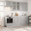 vidaXL Keukenblok LYON 8 pcs Wit Bewerkt hout