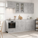 vidaXL Keukenblok LYON 8 pcs Wit Bewerkt hout