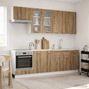 vidaXL Keukenblok LYON 8 pcs Wit Bewerkt hout
