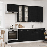 vidaXL Keukenblok LYON 8 pcs Wit Bewerkt hout