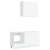 vidaXL Keukenblok LYON 5 pcs Wit Bewerkt hout