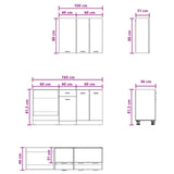 vidaXL Keukenblok LYON 5 pcs Wit Bewerkt hout
