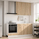 vidaXL Keukenblok LYON 5 pcs Wit Bewerkt hout