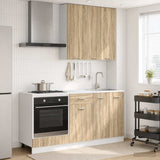 vidaXL Keukenblok LYON 5 pcs Wit Bewerkt hout