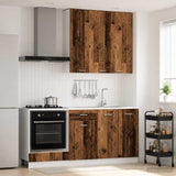 vidaXL Keukenblok LYON 5 pcs Wit Bewerkt hout