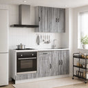 vidaXL Keukenblok KALMAR 5 pcs Wit Bewerkt hout