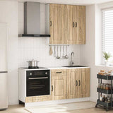 vidaXL Keukenblok KALMAR 5 pcs Wit Bewerkt hout