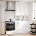 vidaXL Keukenblok KALMAR 5 pcs Wit Bewerkt hout