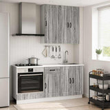 vidaXL Keukenblok KALMAR 5 pcs Wit Bewerkt hout