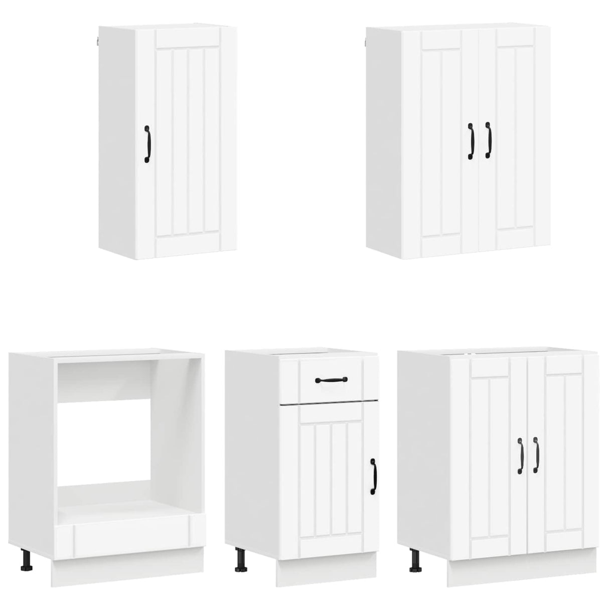 vidaXL Kitchen Unit LUCCA 5 pcs Engineered Wood White