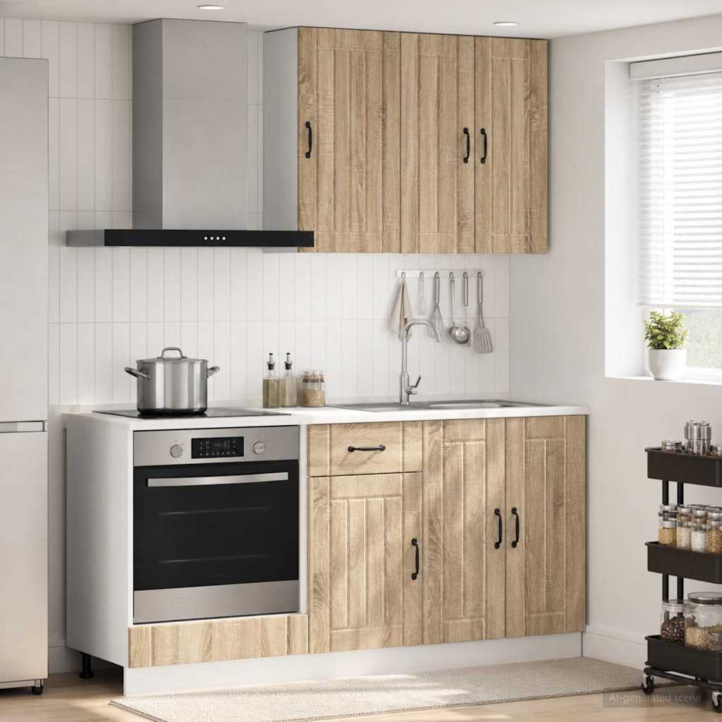 vidaXL Kitchen Unit LUCCA 5 pcs Engineered Wood White
