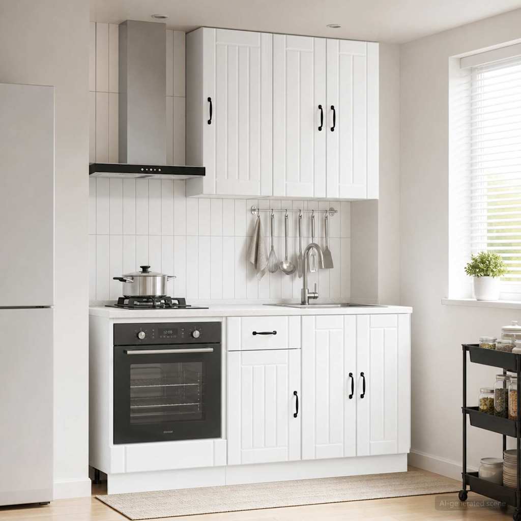 vidaXL Kitchen Unit LUCCA 5 pcs Engineered Wood White