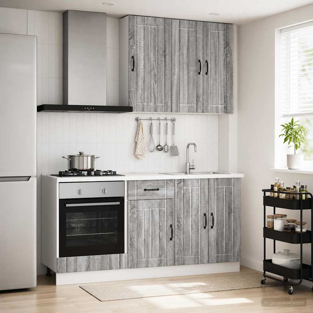 vidaXL Kitchen Unit LUCCA 5 pcs Engineered Wood White