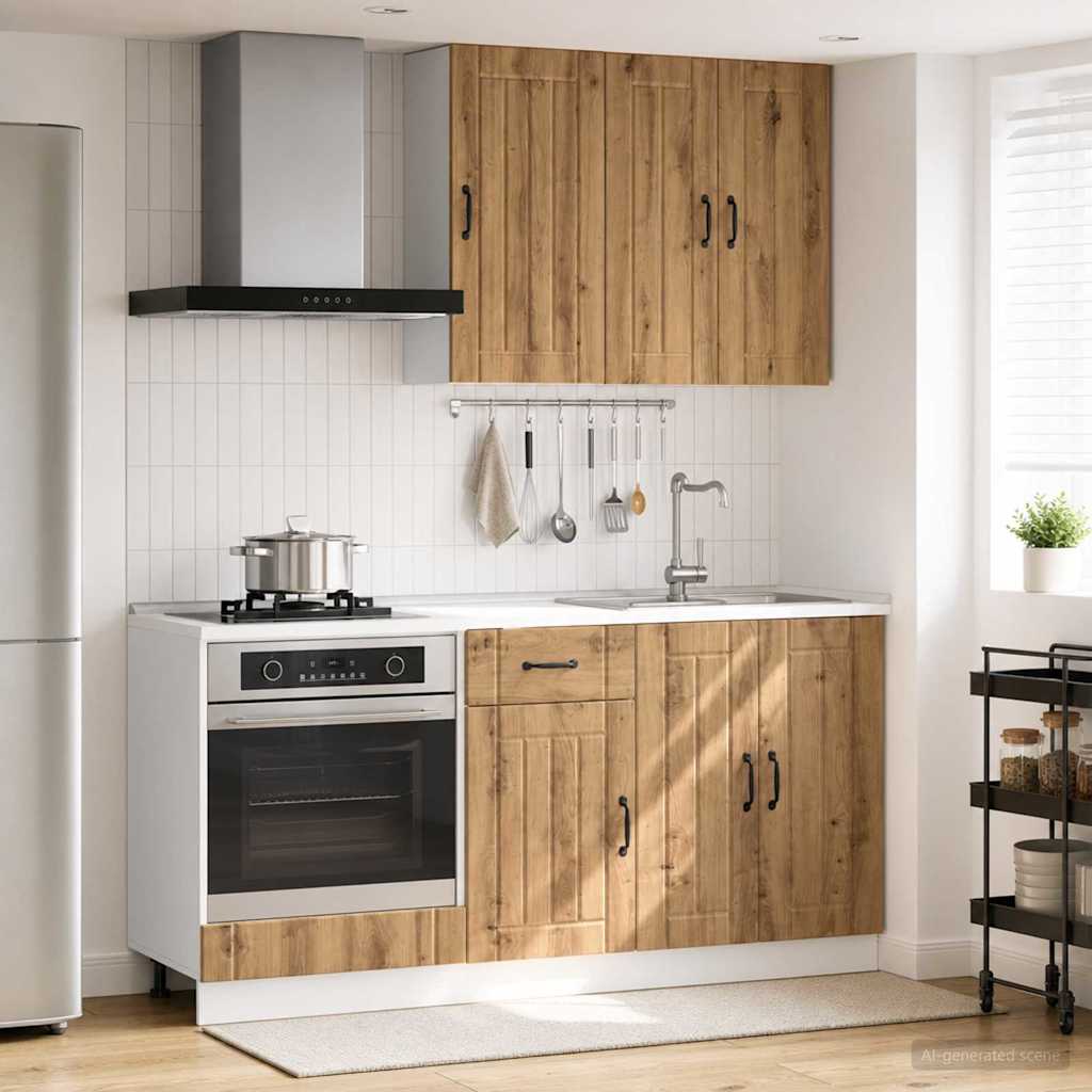 vidaXL Kitchen Unit LUCCA 5 pcs Engineered Wood White