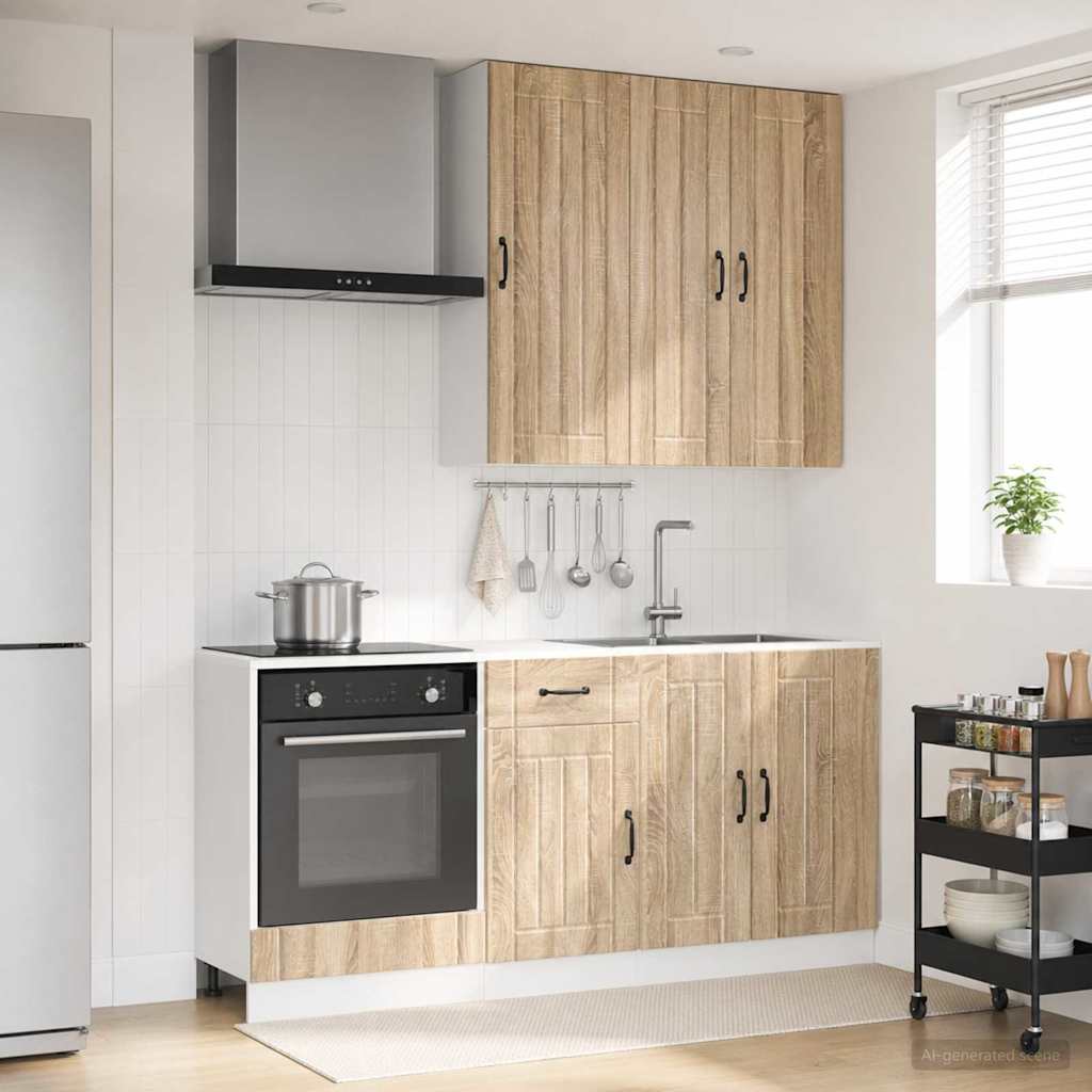 vidaXL Kitchen Unit LUCCA 5 pcs Engineered Wood White