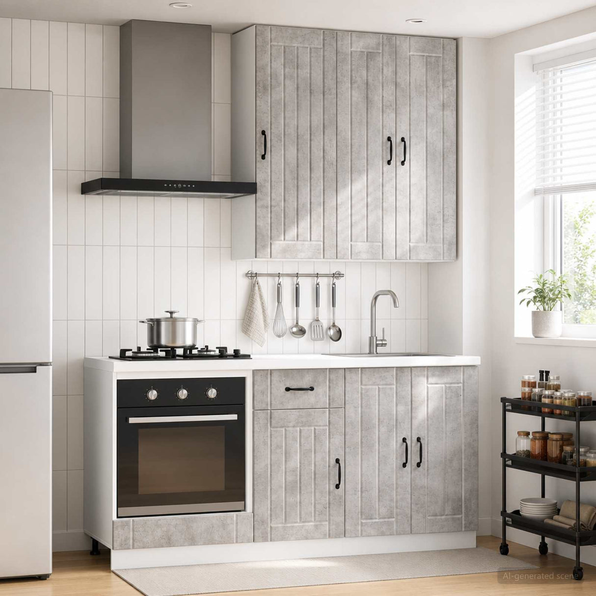 vidaXL Kitchen Unit LUCCA 5 pcs Engineered Wood White