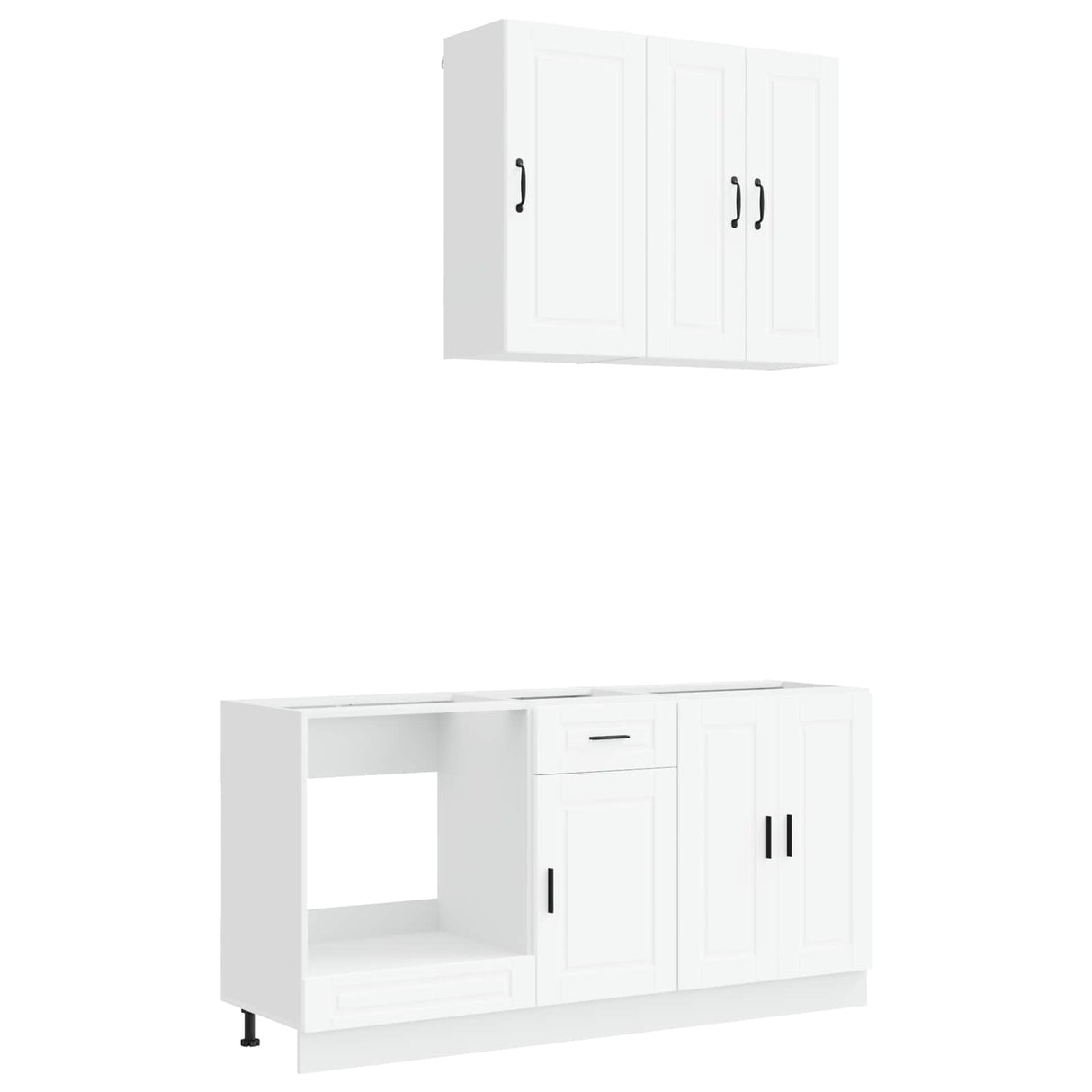 vidaXL Kitchen Block PORTO 5 pcs White Engineered wood