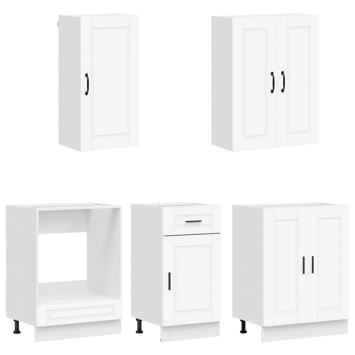vidaXL Kitchen Block PORTO 5 pcs White Engineered wood