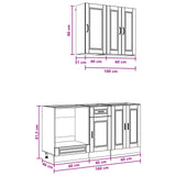 vidaXL Kitchen Block PORTO 5 pcs White Engineered wood