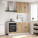 vidaXL Kitchen Block PORTO 5 pcs White Engineered wood