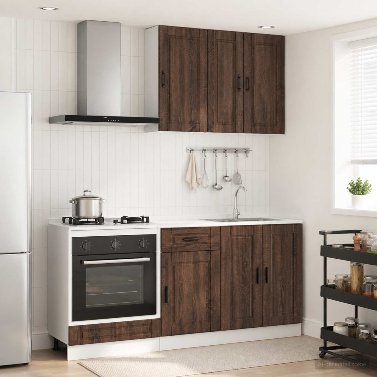 vidaXL Kitchen Block PORTO 5 pcs White Engineered wood