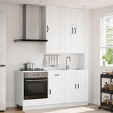 vidaXL Kitchen Block PORTO 5 pcs White Engineered wood