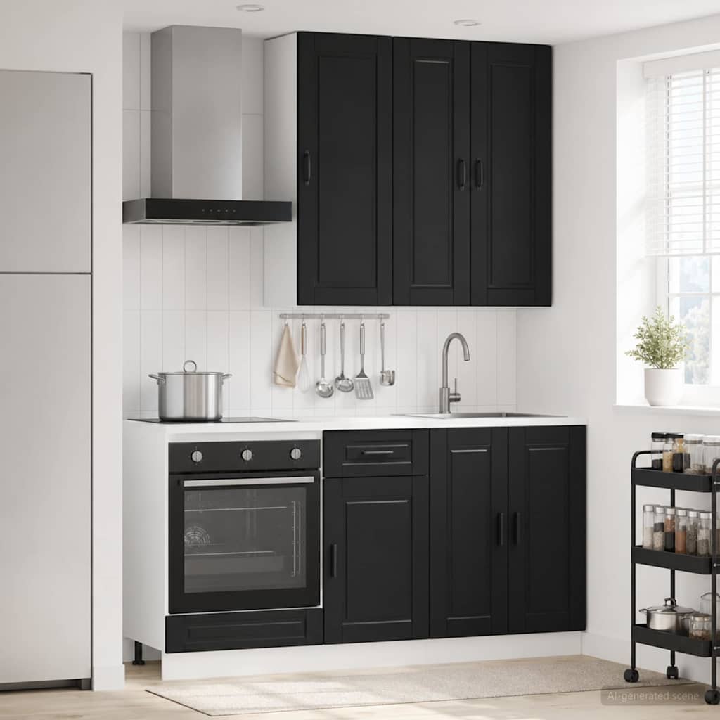 vidaXL Kitchen Block PORTO 5 pcs White Engineered wood