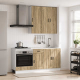 vidaXL Kitchen Block PORTO 5 pcs White Engineered wood