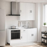 vidaXL Kitchen Block PORTO 5 pcs White Engineered wood