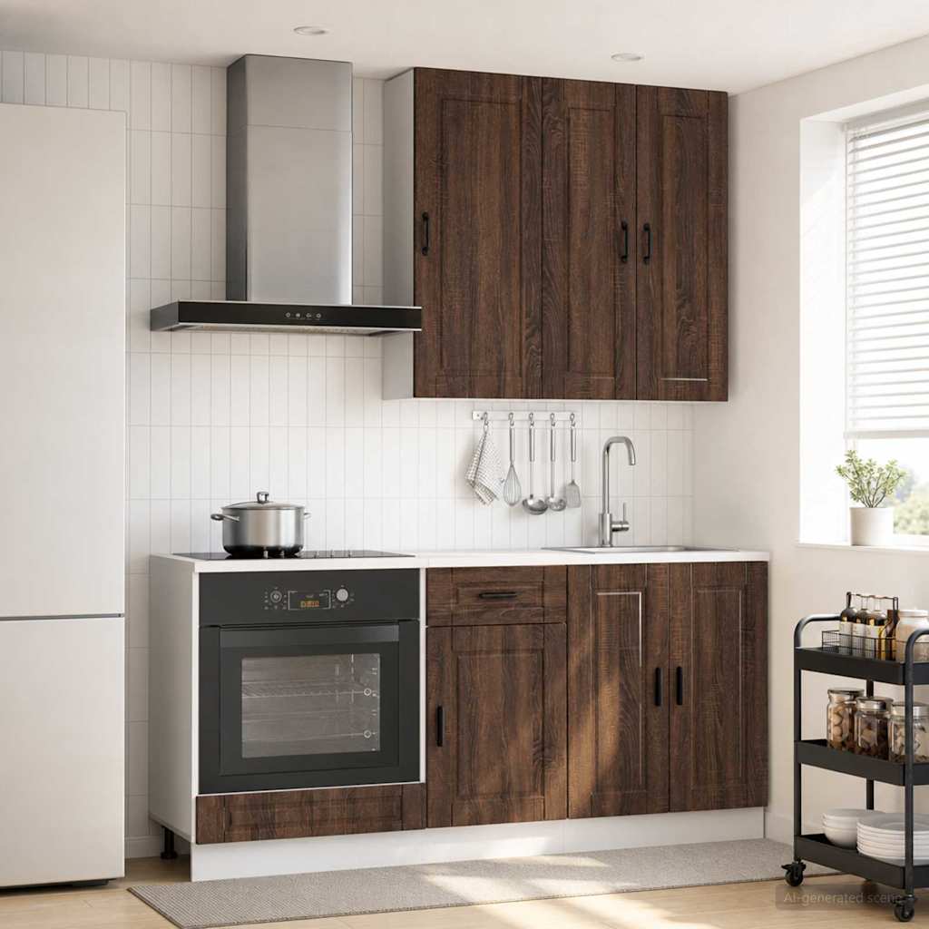 vidaXL Kitchen Block PORTO 5 pcs White Engineered wood