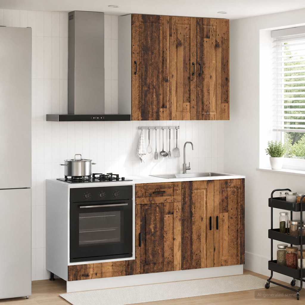 vidaXL Kitchen Block PORTO 5 pcs White Engineered wood