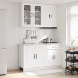 vidaXL Keukenblok KALMAR 4 pcs Wit Bewerkt hout