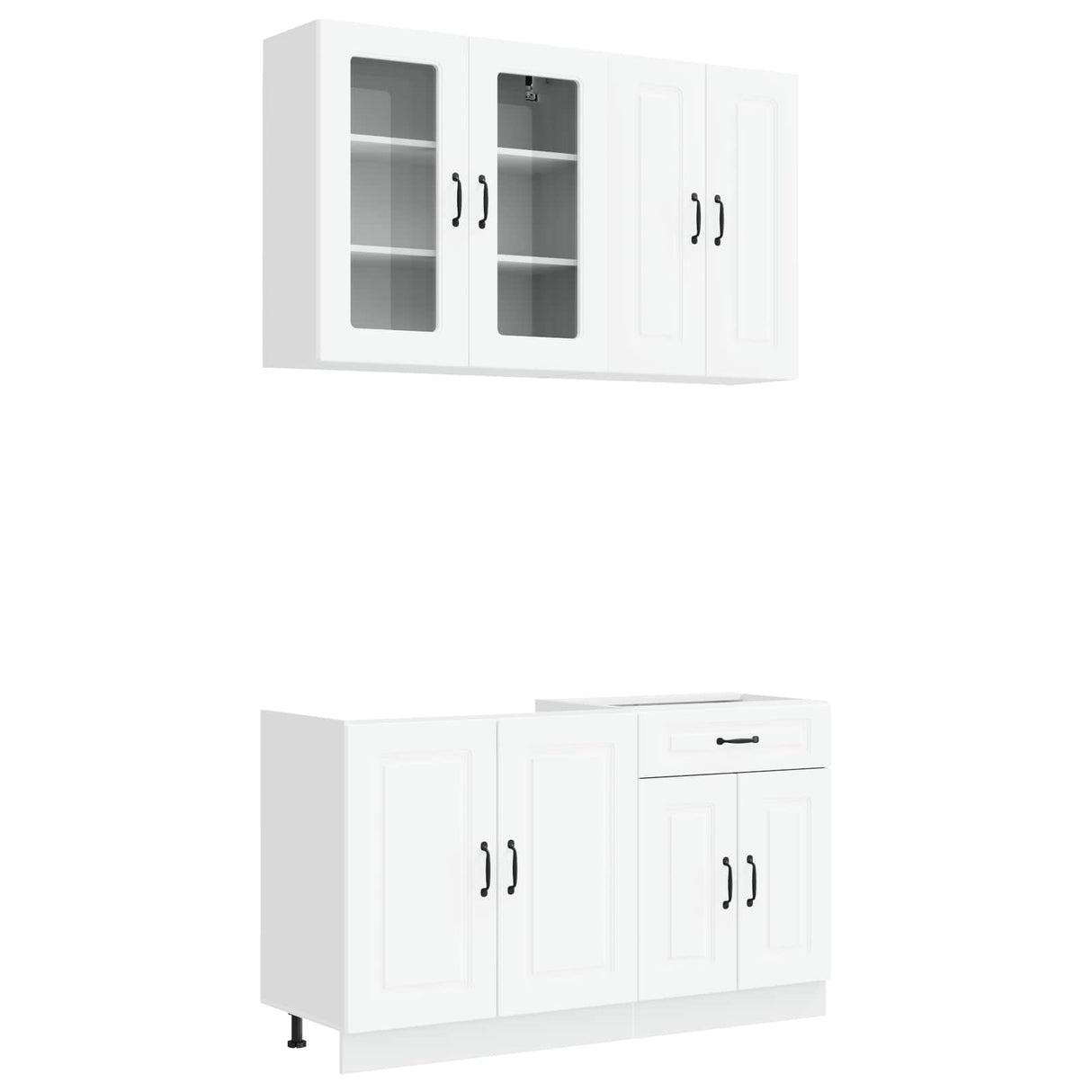 vidaXL Keukenblok KALMAR 4 pcs Wit Bewerkt hout