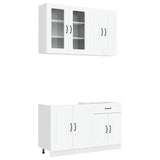 vidaXL Keukenblok KALMAR 4 pcs Wit Bewerkt hout