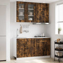 vidaXL Keukenblok KALMAR 4 pcs Wit Bewerkt hout