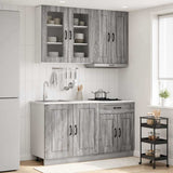 vidaXL Keukenblok KALMAR 4 pcs Wit Bewerkt hout